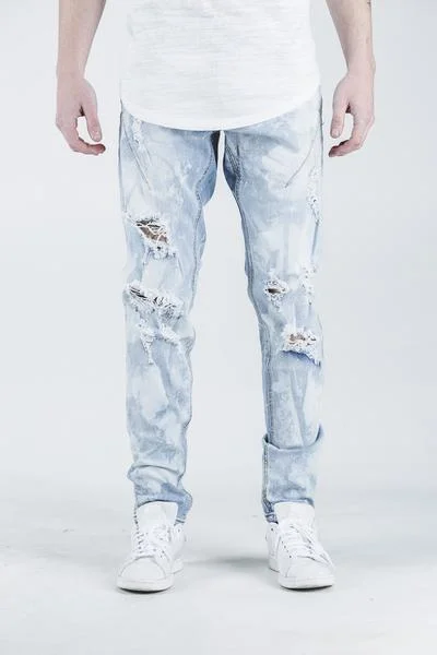 Flexible Men's JeansHAN DENIM (BLUE ACID WASH)