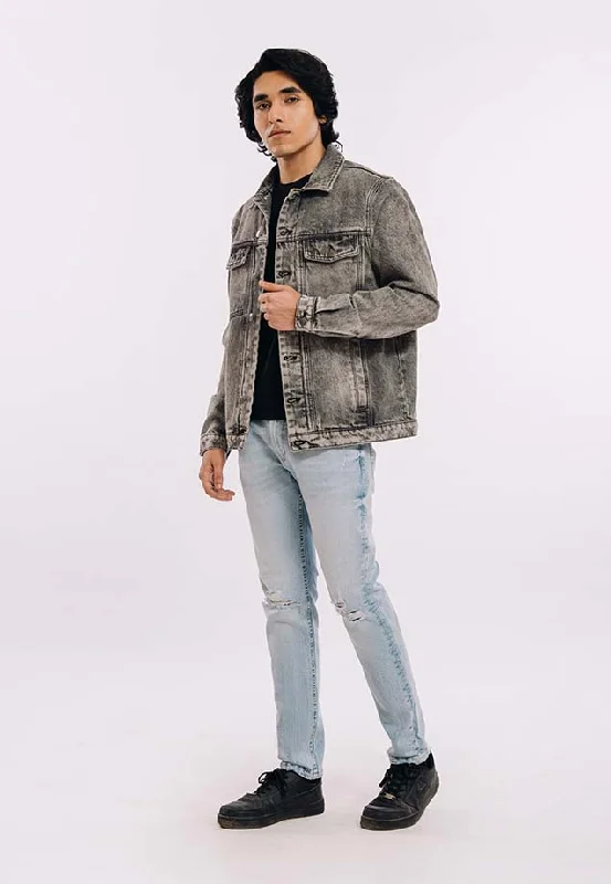 High-Waisted Men's JeansMens Denim Jacket - Grey Wash