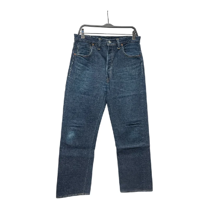Dark Indigo Men's JeansWAREHOUSE & CO./Straight Pants/31/Denim/IDG/Button Fly/yellow thread, pink GENUS tab