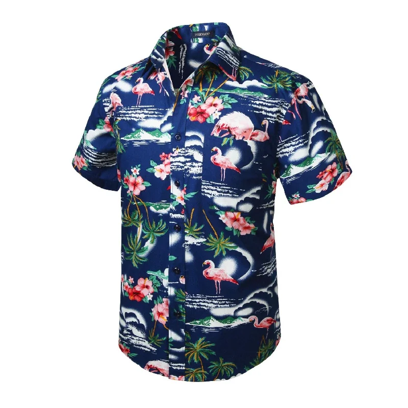 Men's Hunting Shirts for Camouflage and ComfortFunky Hawaiian Shirts with Pocket - NAVY BLUE-1 Men's Hunting Shirts for Camouflage and ComfortFunky Hawaiian Shirts with Pocket - NAVY BLUE-1