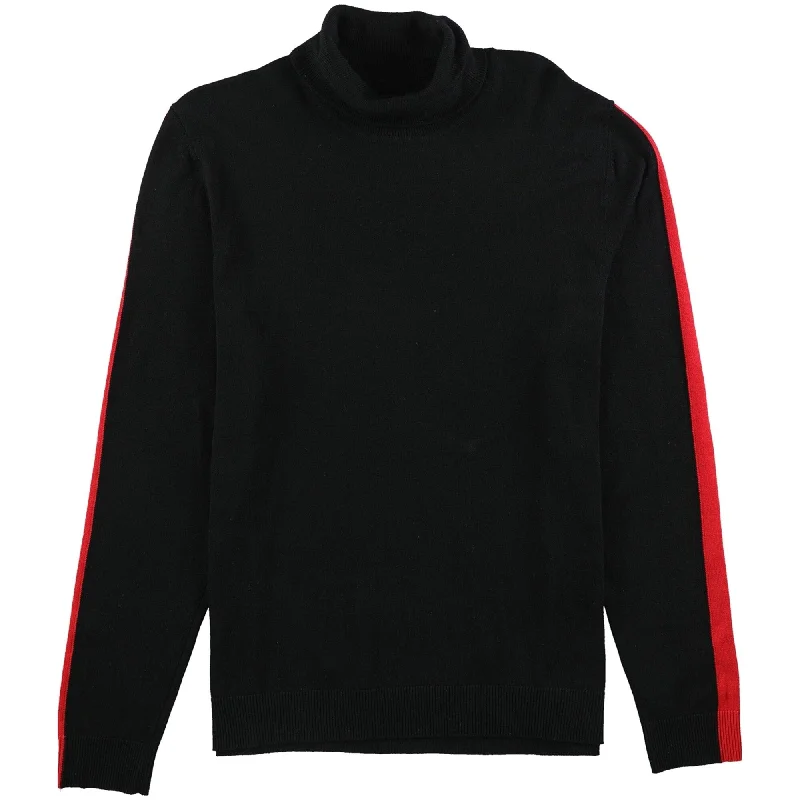 Men's Sweaters with SequinsAlfani Mens Striped-Sleeve Knit Sweater, Black, XX-Large