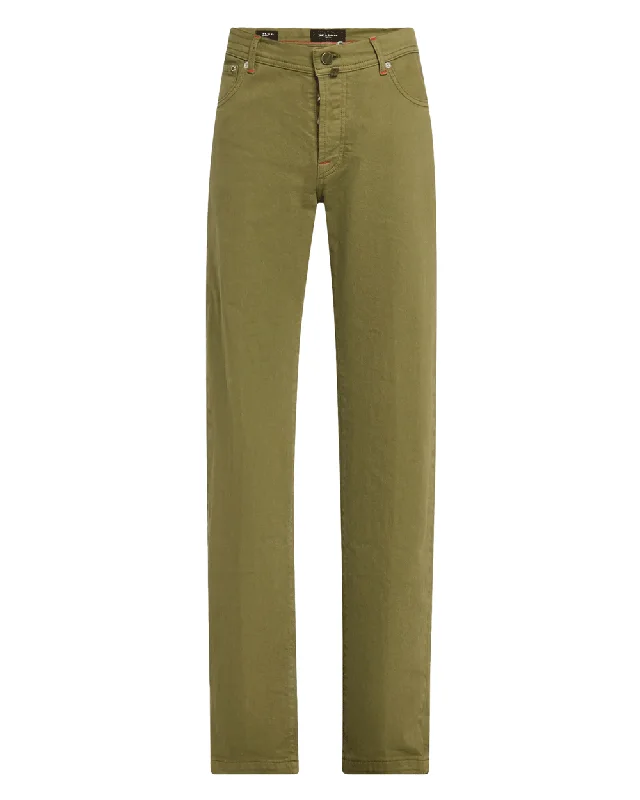 XXXL Men's JeansOlive Green 5 Pocket Pant