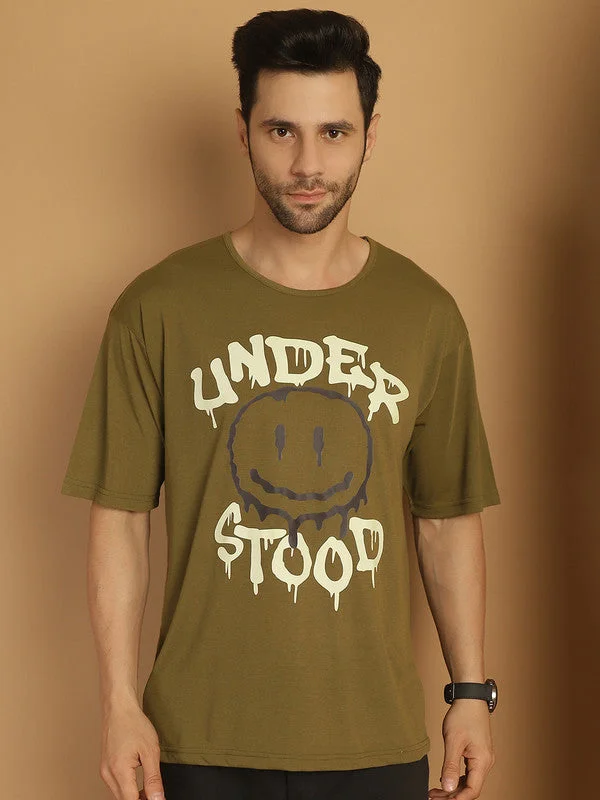 Men's Shirts with Wrinkle-Resistant FabricMack Jonney Printed Green Round Neck Cotton Oversize Half sleeves Tshirt For Men Men's Shirts with Wrinkle-Resistant FabricMack Jonney Printed Green Round Neck Cotton Oversize Half sleeves Tshirt For Men