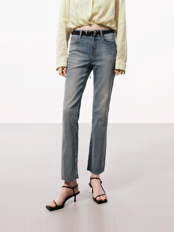 Fashionable Men's JeansAnkle Raw Detail Denim Jeans