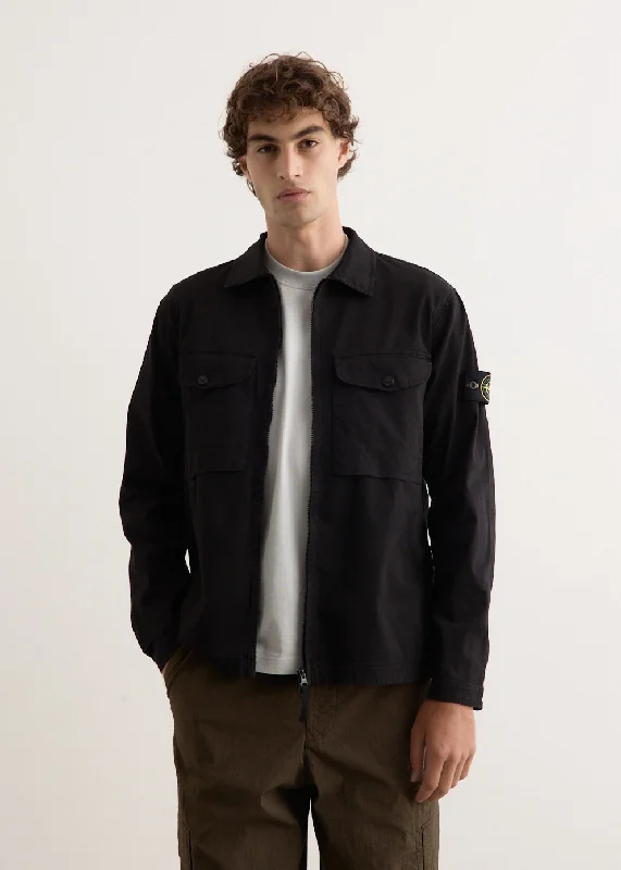 Men's Coats for SkiingOrganic Stretch Cotton Satin Overshirt