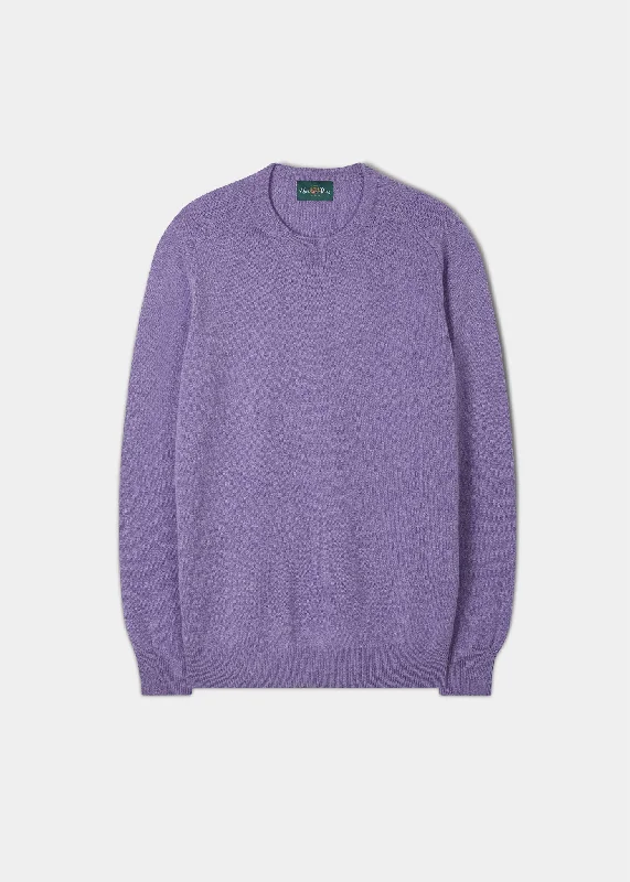 Men's Pants with Contrast WaistbandsMen's Lambswool Crew Neck Jumper in Violet - Classic Fit