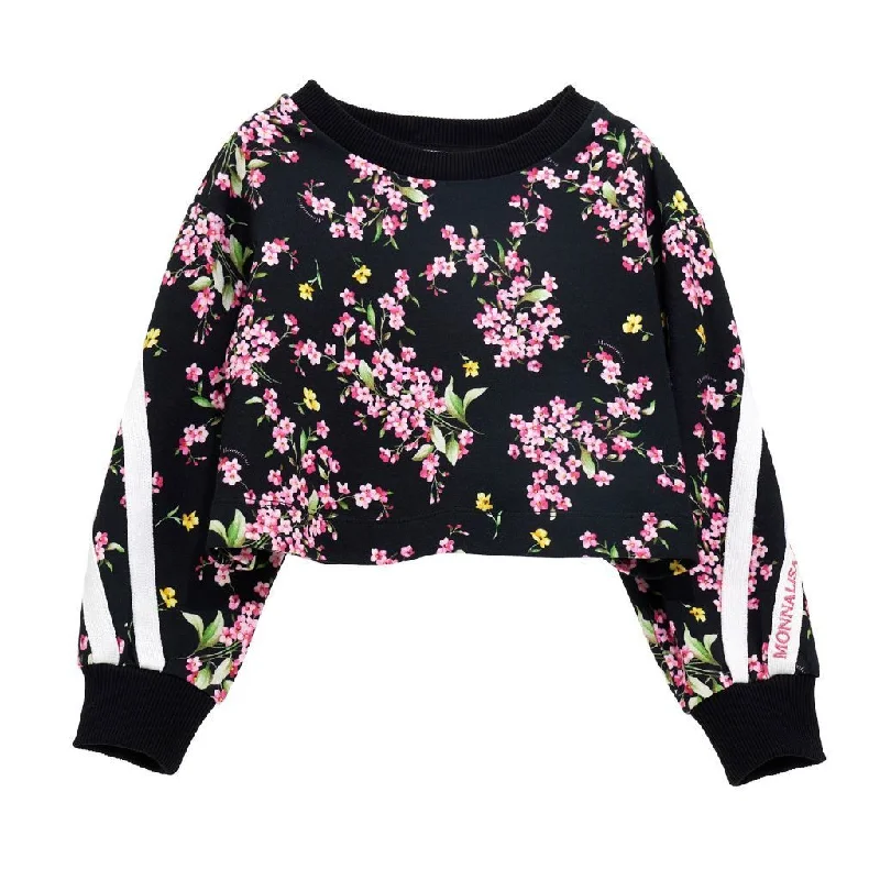 Breathable Men's Mesh TopsBlack Floral Print Sweatshirt