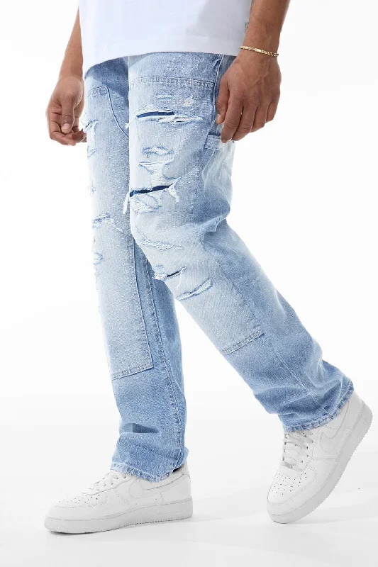 Men's Jeans with Fashionable RipsAaron - Foreman Denim (Arctic Wash)