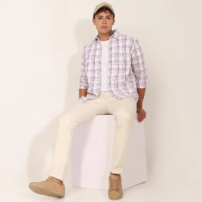 Men's Tennis Shirts for Court ComfortRegular Fit Checkered Shirt
