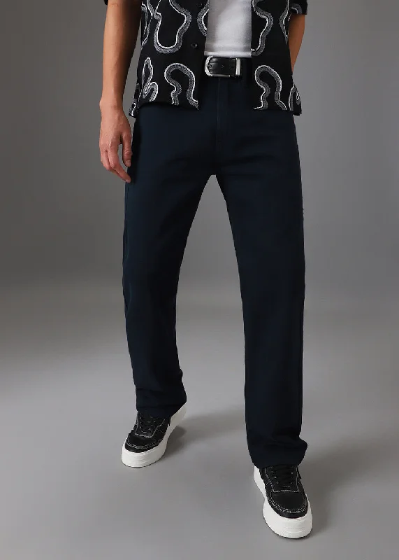 Men's Jeans with Functional PocketsBlue Regular Fit Denim