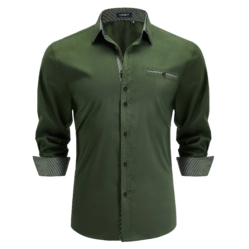 Men's Breathable Shirts for Warm ClimatesMen's Patchwork Dress Shirt with Pocket - A-01 ARMY GREEN Men's Breathable Shirts for Warm ClimatesMen's Patchwork Dress Shirt with Pocket - A-01 ARMY GREEN