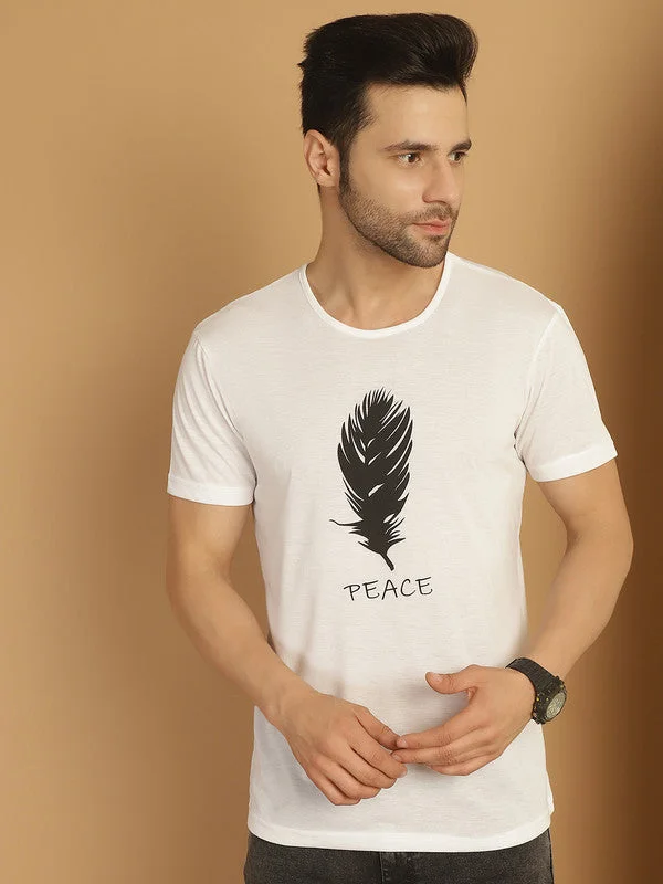 Men's Shirts for Beach OutingsMack Jonney Round Neck Cotton Printed White T-Shirt for Men Men's Shirts for Beach OutingsMack Jonney Round Neck Cotton Printed White T-Shirt for Men