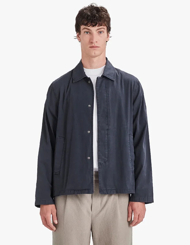 Men's Coats without LiningMens Canvas Shirt Jacket - Vintage Midnight