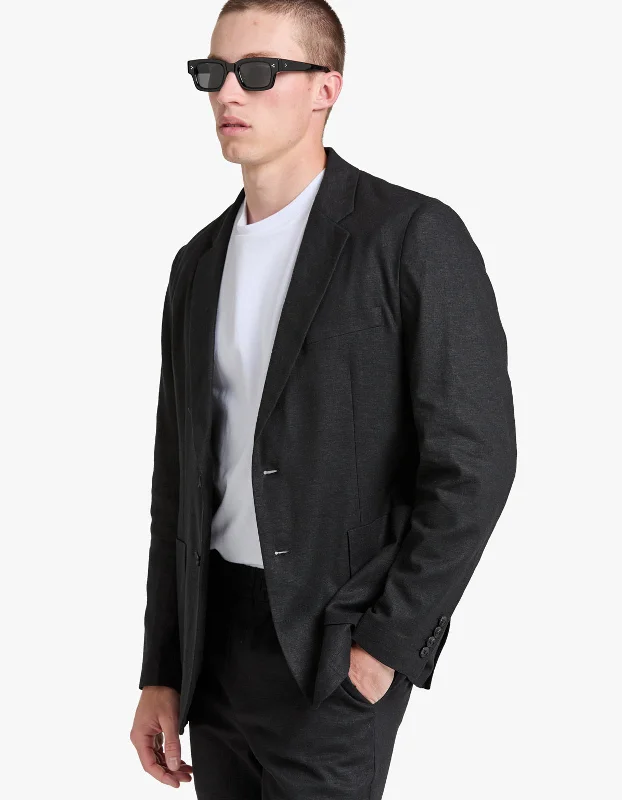 Men's Coats for SkiingFrank Linen Blazer - Black