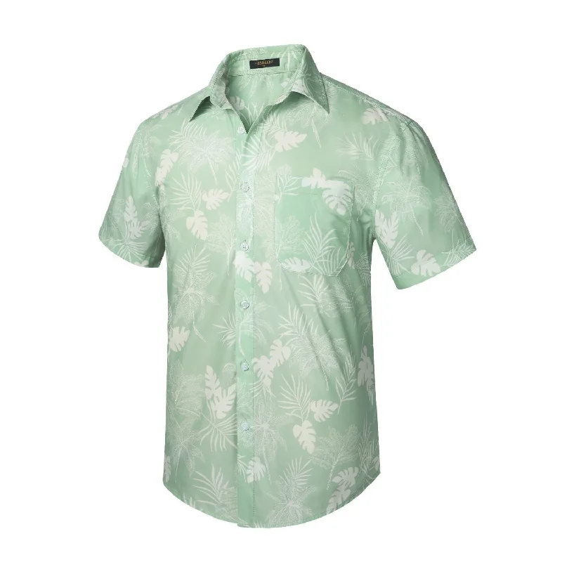 Men's Machine-Washable Shirts for ConvenienceFunky Hawaiian Shirts with Pocket - SAGE GREEN Men's Machine-Washable Shirts for ConvenienceFunky Hawaiian Shirts with Pocket - SAGE GREEN