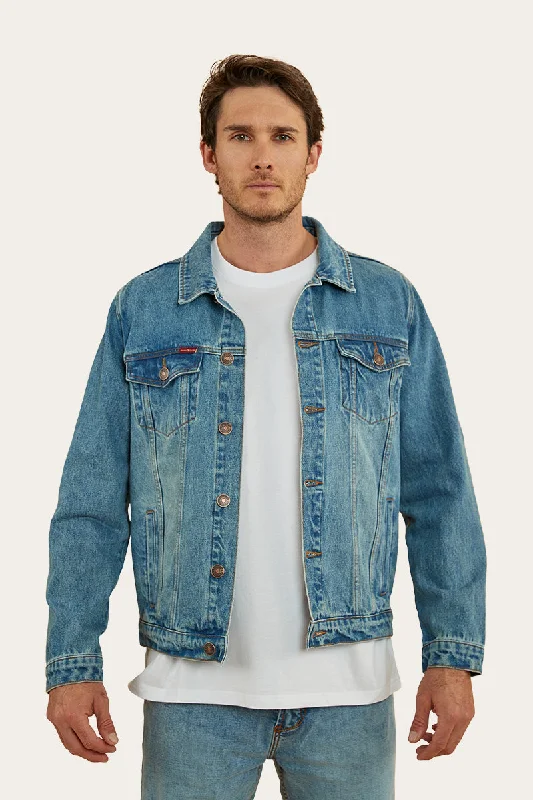 Men's Coats with Adjustable HemsTex Mens Denim Jacket - Mid Blue