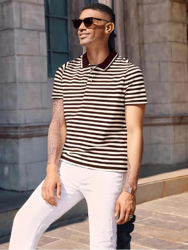 Men's Shirts with Belt LoopsMack Jonney Men's Striped Cotton Rich Polo T Shirt | Collar Tshirts | Half Sleeves | Stripe-Regular Fit Men's Shirts with Belt LoopsMack Jonney Men's Striped Cotton Rich Polo T Shirt | Collar Tshirts | Half Sleeves | Stripe-Regular Fit