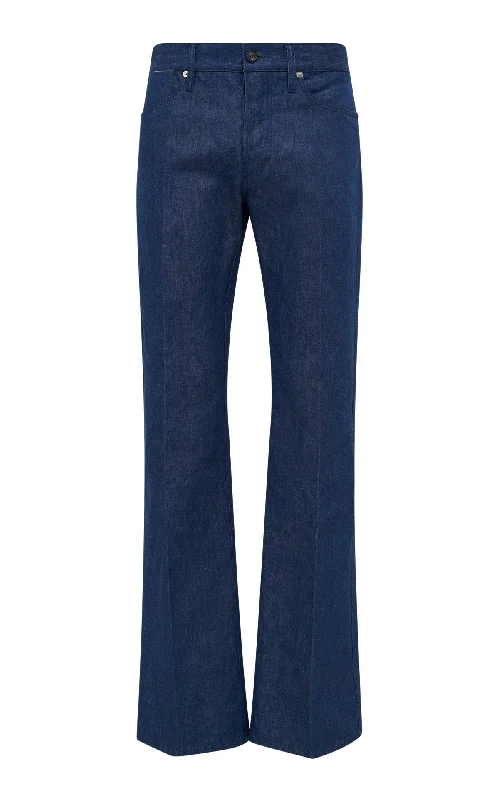 Preston Five Pocket Pant in Recycled Cotton Linen Denim