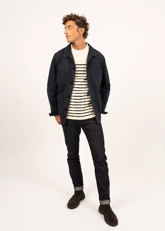 Men's Coats for Winter SportsSirocco fisherman's jacket - buttoned, in cotton canvas (MARINE) Men's Coats for Winter SportsSirocco fisherman's jacket - buttoned, in cotton canvas (MARINE)