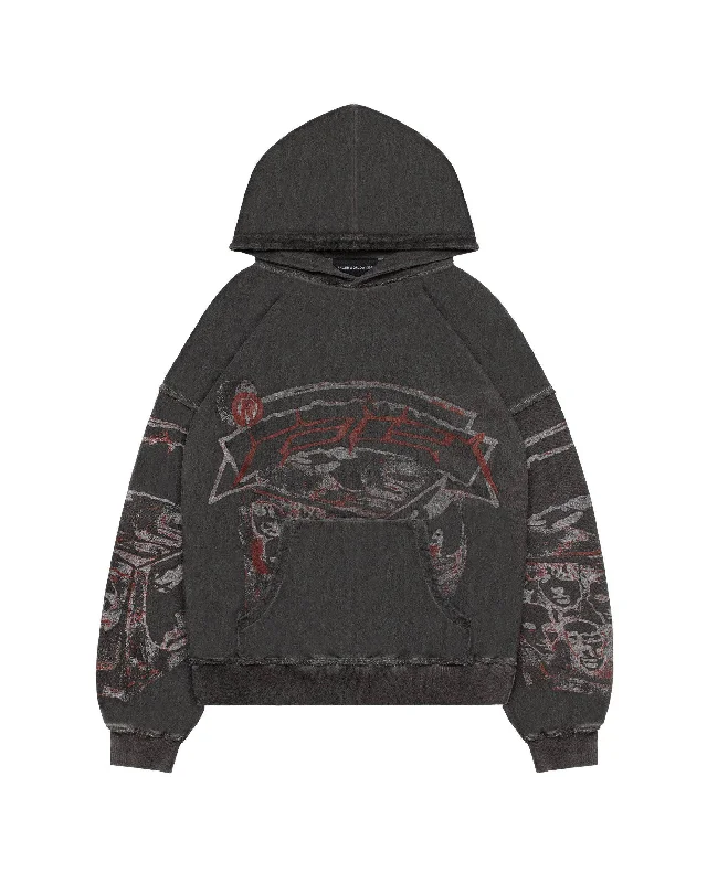 Men's Hoodies with Ribbed Hems"RED" Hoodie