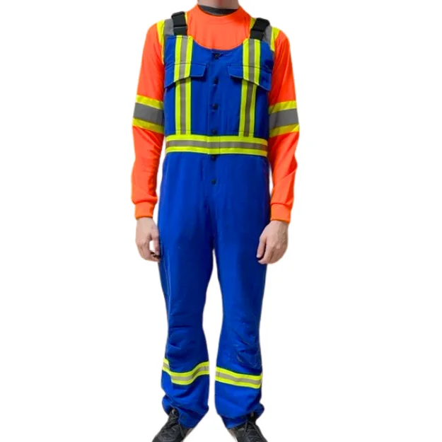 Men's Corduroy Pants for FallPremium Royal Blue AR/FR Unlined Bib Overalls