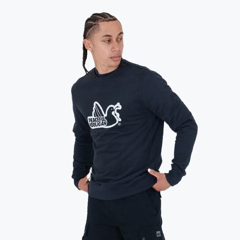 Modern Men's Tech HoodiesOutline Sweatshirt Navy
