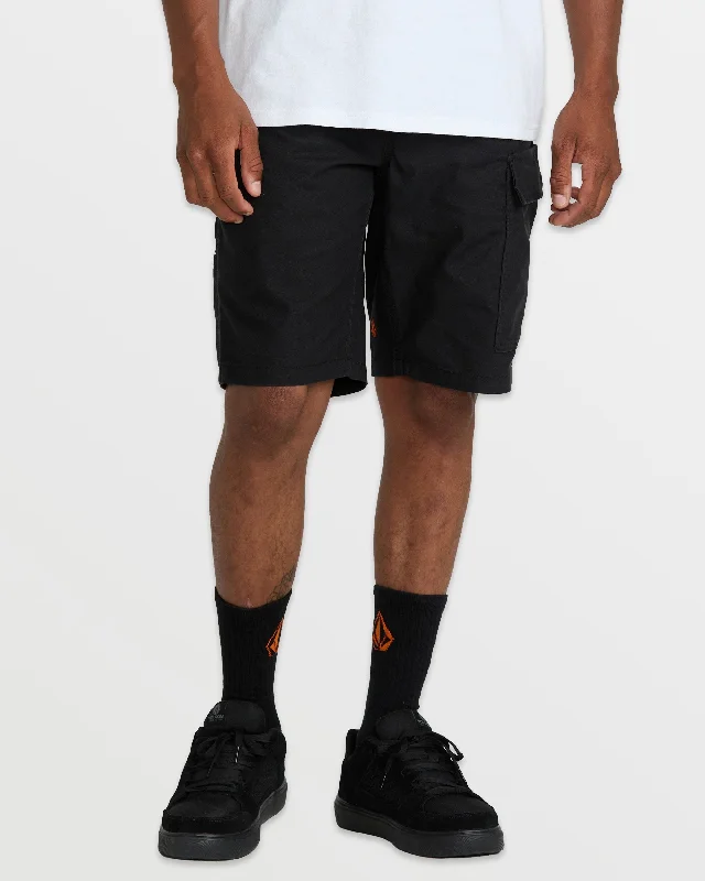 Warm Men's Fleece-Lined PantsVolcom Workwear Caliper II Relaxed Work Short - Black