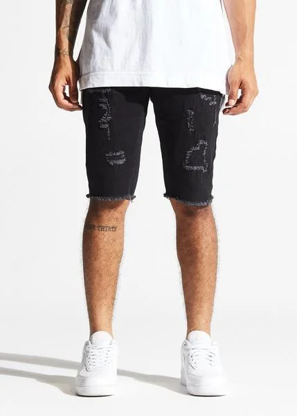 Men's Jeans with Embroidered LogosChaz Shorts (Black)