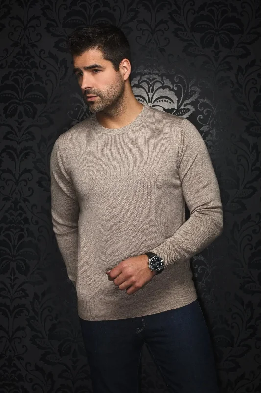 Men's Sweaters with Roll-Neck DesignsAU NOIR | Merino Wool Sweater | Marini Taupe