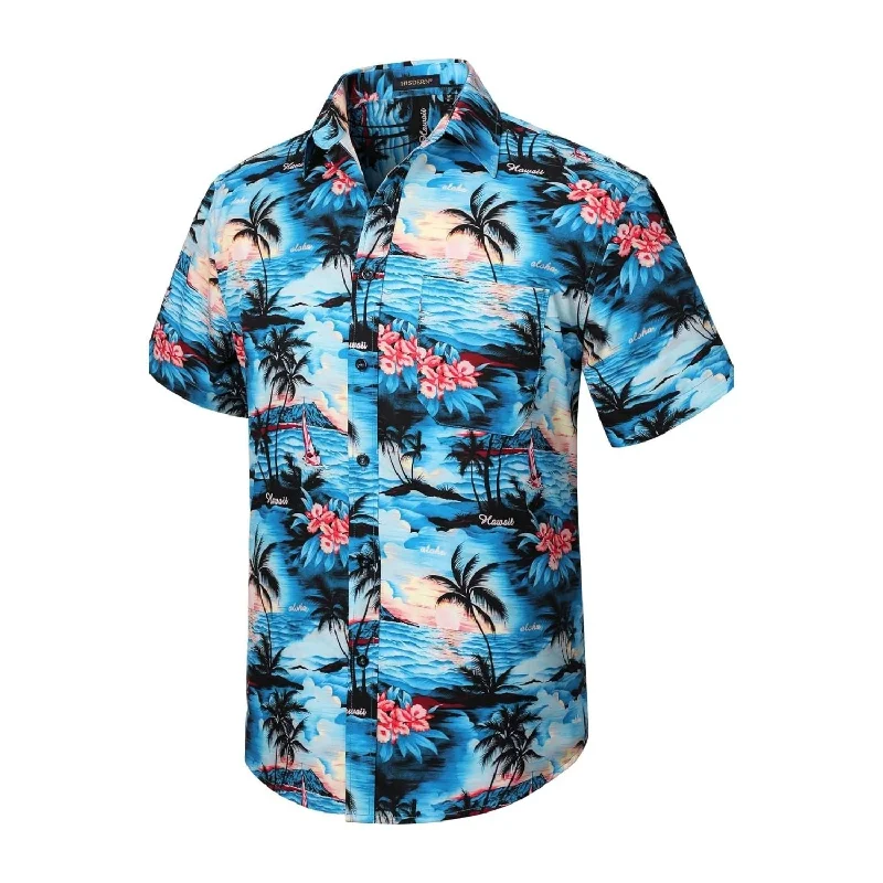 Men's Unique Dress Shirts for a Statement LookFunky Hawaiian Shirts with Pocket - A3-BLUE Men's Unique Dress Shirts for a Statement LookFunky Hawaiian Shirts with Pocket - A3-BLUE