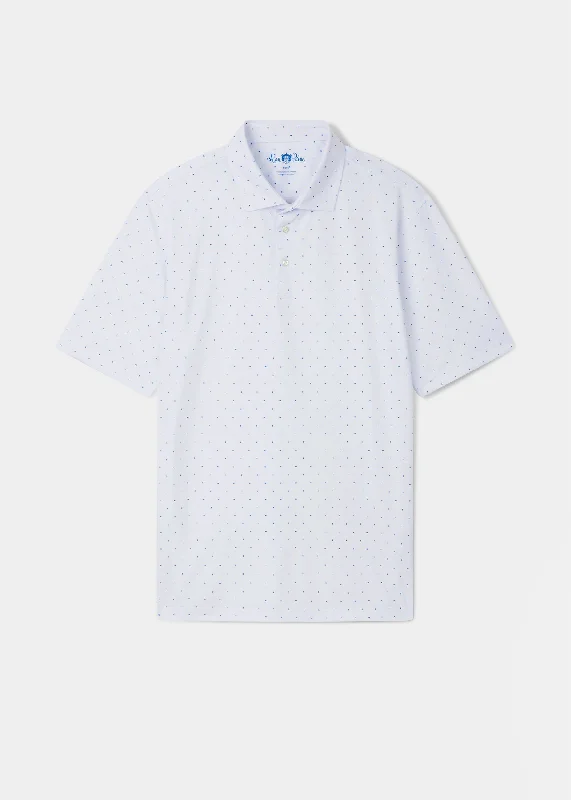 Men's Party Pants for a Fun Night OutShalford Performance Polo Shirt with Blue Print Design Men's Party Pants for a Fun Night OutShalford Performance Polo Shirt with Blue Print Design