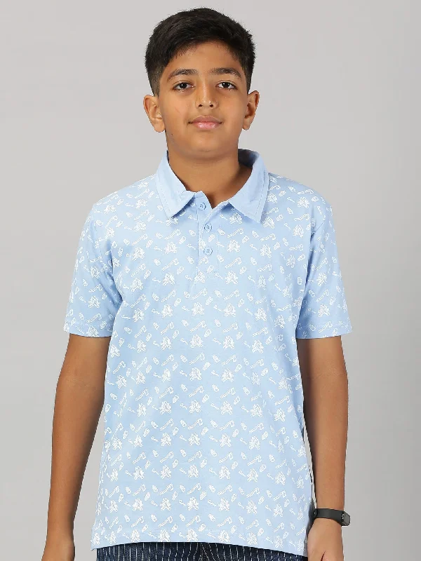 Men's Shirts with Pin CollarsBoys AOP Polo Tee