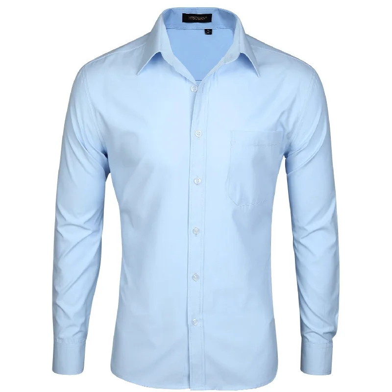 Men's Easy-Care Shirts for Busy LifestylesMen's Dress Shirt with Pocket - LIGHT BLUE Men's Easy-Care Shirts for Busy LifestylesMen's Dress Shirt with Pocket - LIGHT BLUE