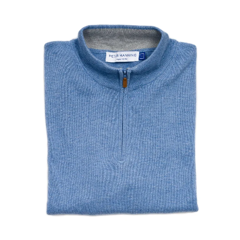 Men's Sweaters for Dressy EventsPima Cotton Quarter Zip Sweaters - Sea Blue