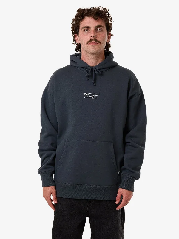 Men's Sweaters with Embroidered DesignsNew Issue Slouch Pull On Hood - Petrol