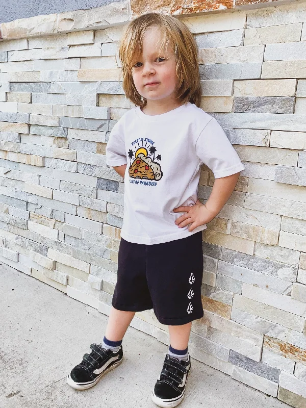 Comfortable Men's JoggersLittle Boys Iconic Stone Fleece Shorts - Black