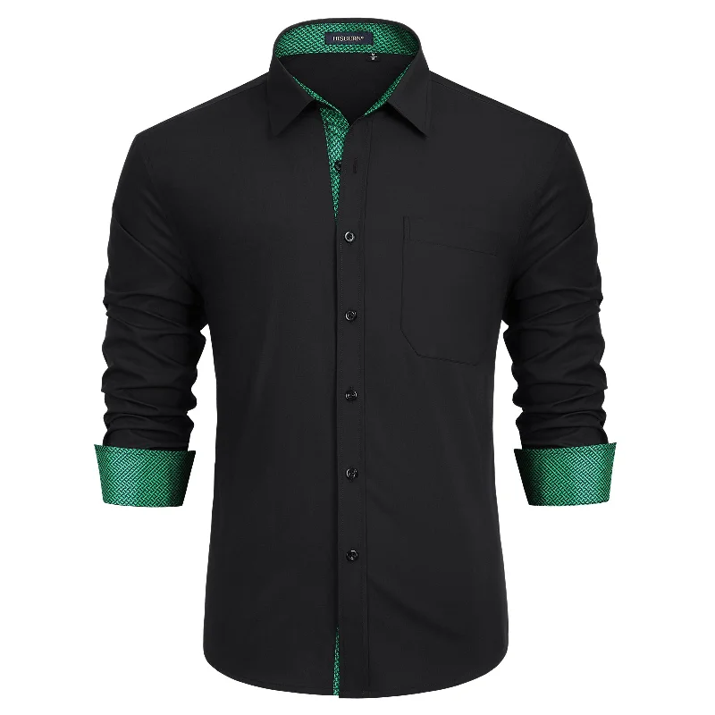 Men's Scoop Neck T-Shirts for a Relaxed FeelMen's Patchwork Dress Shirt with Pocket - A-BLACK Men's Scoop Neck T-Shirts for a Relaxed FeelMen's Patchwork Dress Shirt with Pocket - A-BLACK