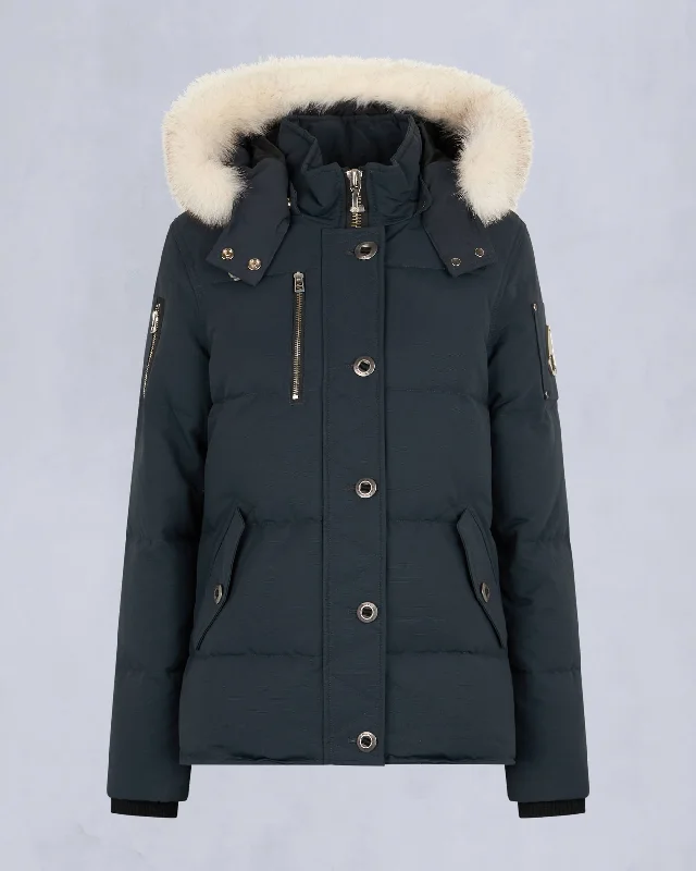 NAVY WITH NATURAL FOX FUR