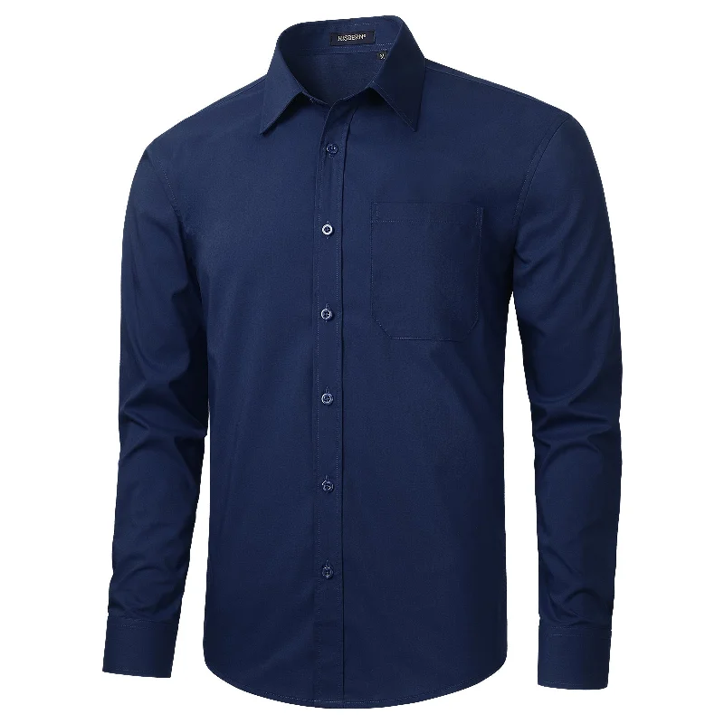 Men's Bold-Color Shirts for a Statement PieceMen's Dress Shirt with Pocket - NAVY BLUE Men's Bold-Color Shirts for a Statement PieceMen's Dress Shirt with Pocket - NAVY BLUE