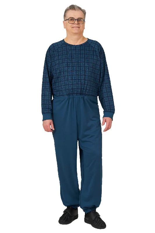 Casual Men's ChinosAnti-Strip Jumpsuit - Henry | Navy Check