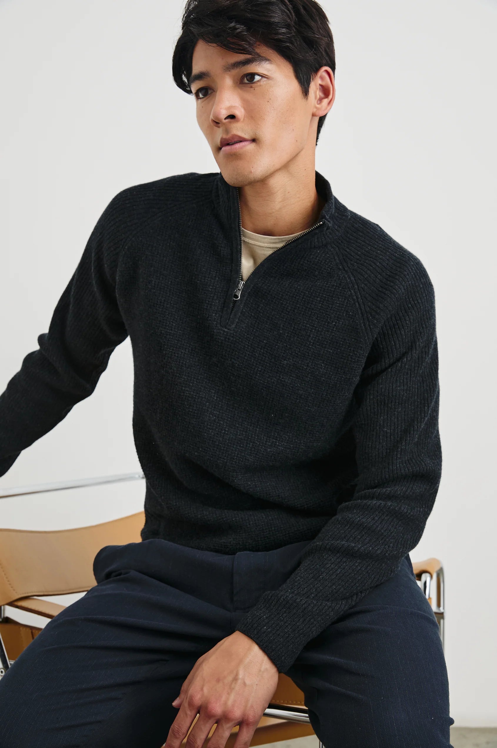 Men's Sweaters with Ribbed WaistbandsRAILS | Stark | Cast Iron