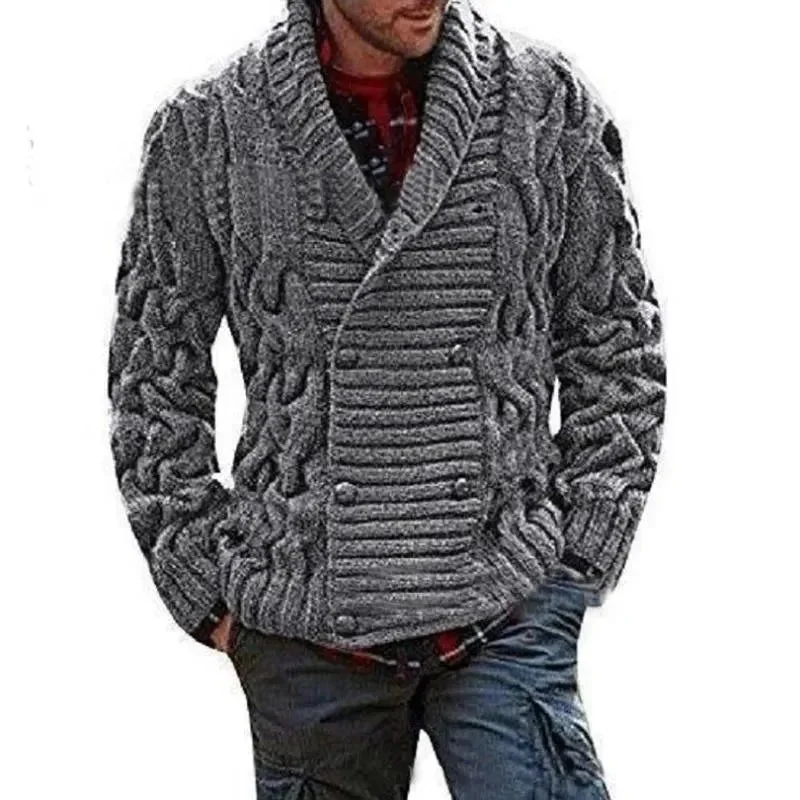 Men's Sweaters for Winter SportsCrocheted Double-Breast Cardigan For Men