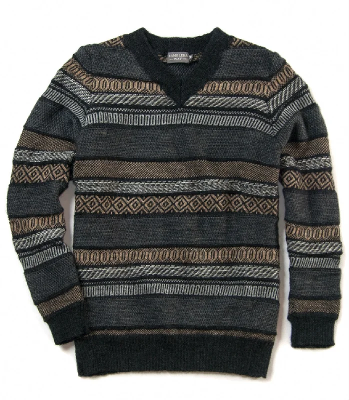 Men's Sweaters in Earthy TonesJacquard V-Neck Sweater