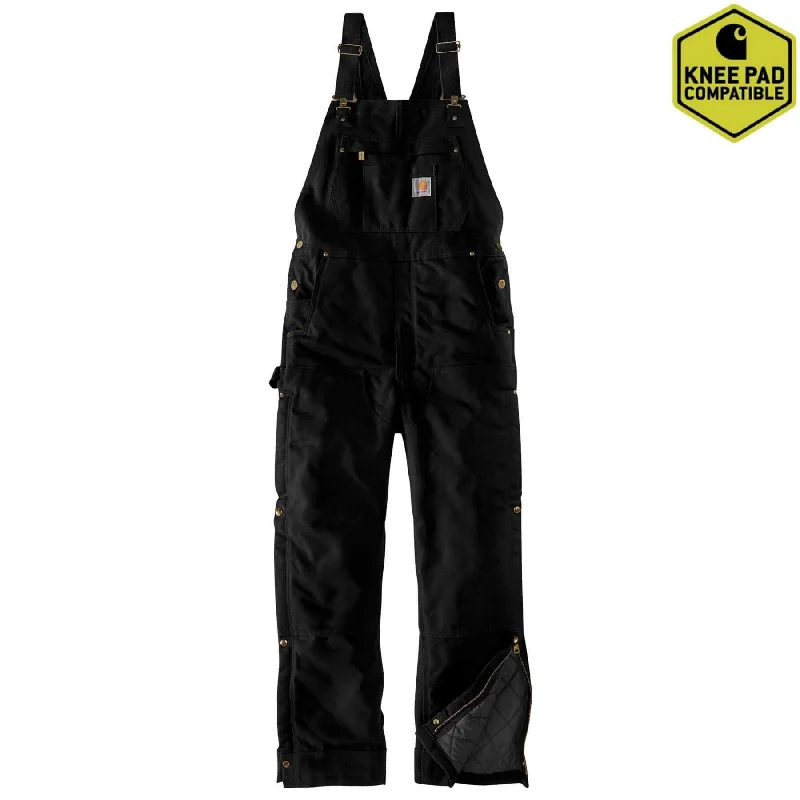 Men's Pants with Contrast Fabric PanelsCarhartt Firm Duck Loose Fit Insulated Durable Canvas Bib Overalls 104393