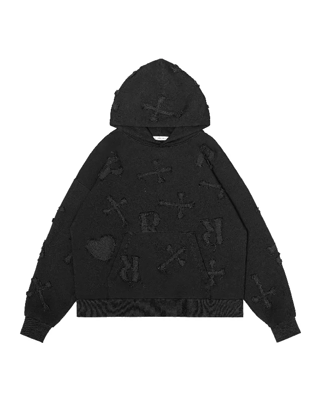 Stylish Men's Designer HoodiesBlack Patch Hoodie