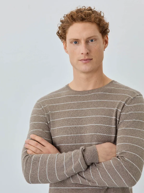 Men's Sweaters with Patch PocketsSweater With Long Sleeves In Wool, Silk And Cashemere Blend