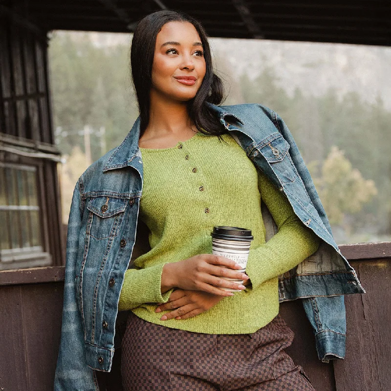 Men's Sweaters with Belt LoopsSydney Henley, Chartreuse