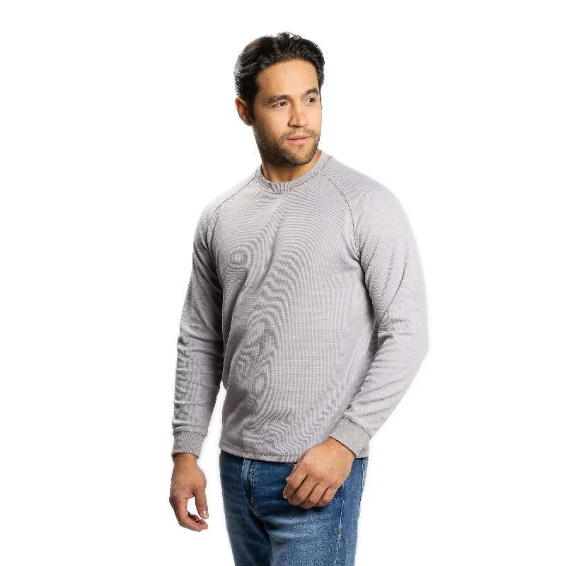 Men's Sweaters with Ribbed HemsPolartec Waffle Shirts - Grey