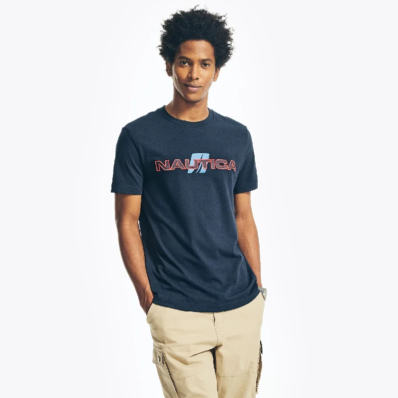 Men's Unique and Designer TopsNautica Mens Sustainably Crafted Logo Graphic T-Shirt