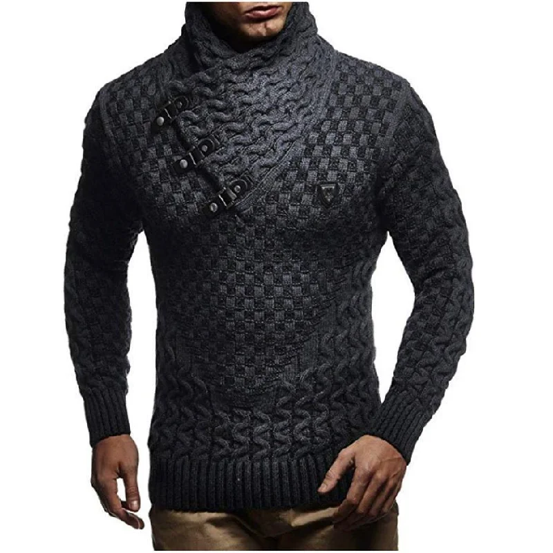 Men's Sweaters with Mock-Neck DesignsMen's Sweater Turtleneck Pullover Sweater